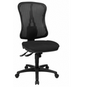 Sedia da ufficio professionale HJH SOLUTION BASIC nera con schienale in rete e base a ruote di Topstar