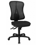 Sedia da ufficio professionale HJH SOLUTION BASIC nera con schienale in rete e base a ruote di Topstar