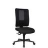 Sedia da ufficio professionale HJH WORK BASIC nera con schienale in rete e base a stella con ruote di Topstar