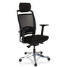 Sedia da ufficio professionale IKAST I in nero con schienale in rete e poggiatesta di hjh OFFICE