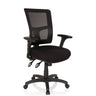 Poltrona professionale IMPACT PRO nera con schienale in rete e braccioli di hjh OFFICE