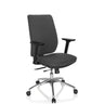 Sedia da ufficio professionale INTEGRIO I con rivestimento in tessuto grigio scuro e base a stella argento di hjh OFFICE
