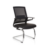 Sedia a sbalzo INVENTOR V PRO nera con schienale in rete, braccioli e struttura a slitta cromata di hjh OFFICE
