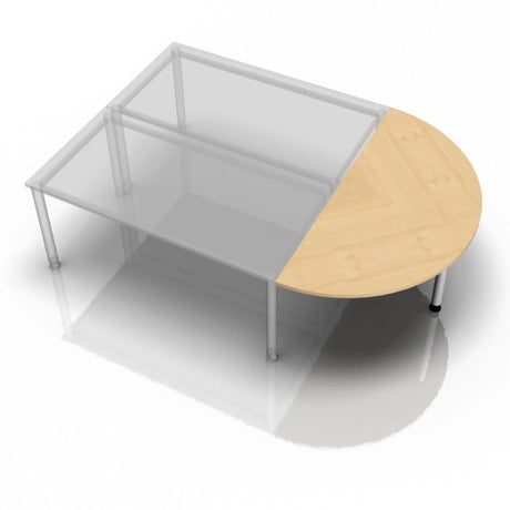 Tavolino JA60 / JA80 / JA160 effetto acero con piano semicircolare di hjh OFFICE PRO