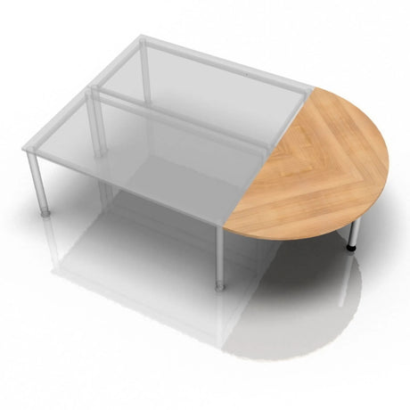 Tavolino JA60 / JA80 / JA160 con piano effetto noce e gambe argentate di hjh OFFICE PRO