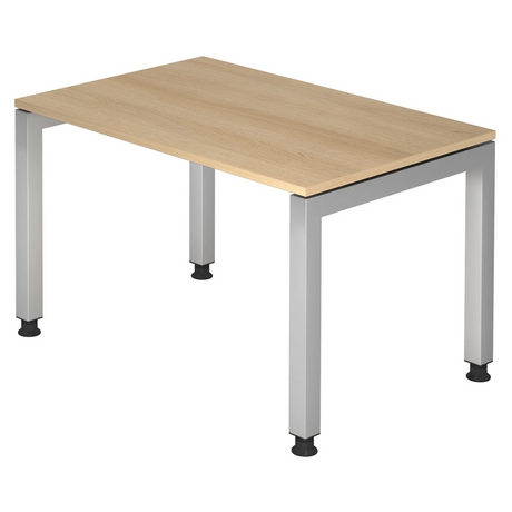 Scrivania regolabile in altezza JAVA 12 S effetto rovere con gambe in metallo argentate di hjh OFFICE PRO