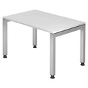 Scrivania regolabile in altezza JAVA 12 S in bianco con quattro gambe e piedini neri di hjh OFFICE PRO