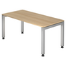 Scrivania regolabile in altezza JAVA 16 S con piano color rovere e struttura argento di hjh OFFICE PRO