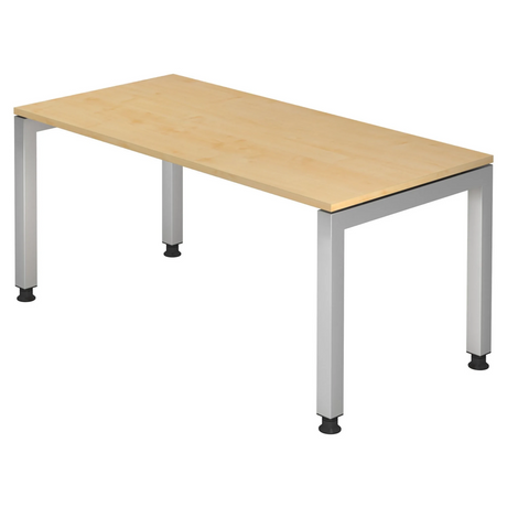 Scrivania regolabile in altezza JAVA 16 S in effetto acero con gambe argentate di hjh OFFICE PRO