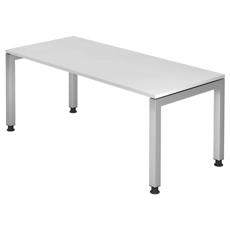 Scrivania bianca JAVA 19 S con piano rettangolare e quattro gambe di hjh OFFICE PRO