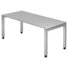 Scrivania grigia JAVA 19 S con piano rettangolare e quattro gambe di hjh OFFICE PRO