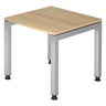 Scrivania regolabile in altezza JAVA 8 S con piano color rovere e struttura argentata di hjh OFFICE PRO