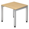 Scrivania regolabile in altezza JAVA 8 S con piano in legno d'acero e gambe argentate di hjh OFFICE PRO