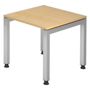 Scrivania regolabile in altezza JAVA 8 S con piano in legno d'acero e gambe argentate di hjh OFFICE PRO