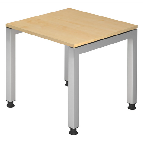 Scrivania regolabile in altezza JAVA 8 S con piano in legno d'acero e gambe argentate di hjh OFFICE PRO