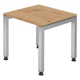 Scrivania regolabile in altezza JAVA 8 S con piano in rovere rustico e struttura argento di hjh OFFICE PRO