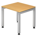 Scrivania regolabile in altezza JAVA 8 S con piano color faggio e gambe argentate di hjh OFFICE PRO