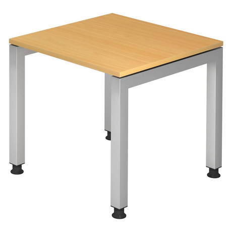 Scrivania regolabile in altezza JAVA 8 S con piano color faggio e gambe argentate di hjh OFFICE PRO