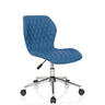 Sedia girevole per bambini JOY II blu con rivestimento trapuntato e base cromata di hjh OFFICE