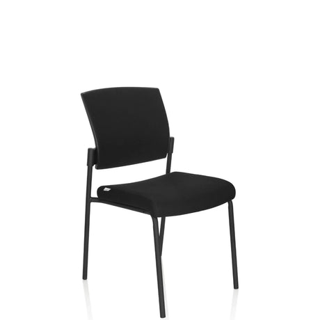 Sedia a quattro gambe K9 V PRO nera con seduta e schienale imbottiti di hjh OFFICE