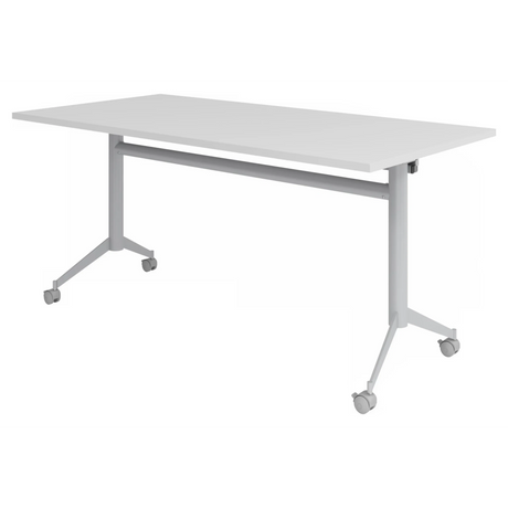 Tavolo della conferenza grigio KALA 16 come tavolo pieghevole mobile con struttura argentata di hjh OFFICE PRO