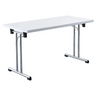 Sistema tavolo da conferenza KALOS 14 con piano bianco e gambe in metallo lucido di hjh OFFICE PRO