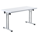 Sistema tavolo da conferenza KALOS 14 con piano bianco e gambe in metallo lucido di hjh OFFICE PRO