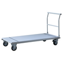 Carrello da trasporto argentato KALOS W16 con piano di carico piatto e maniglia a spinta di hjh OFFICE PRO