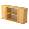 Credenza KAPA SB effetto faggio con due ante, maniglie cromate e un ripiano aperto di hjh OFFICE PRO