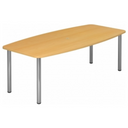 Scrivania KARAT 22 C in faggio con gambe cromate lucide e piano ovale di hjh OFFICE PRO