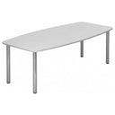 Tavolo da conferenza bianco KARAT 22 C con piano ovale e gambe cromate lucide di hjh OFFICE PRO