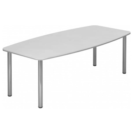 Tavolo da conferenza bianco KARAT 22 C con piano ovale e gambe cromate lucide di hjh OFFICE PRO