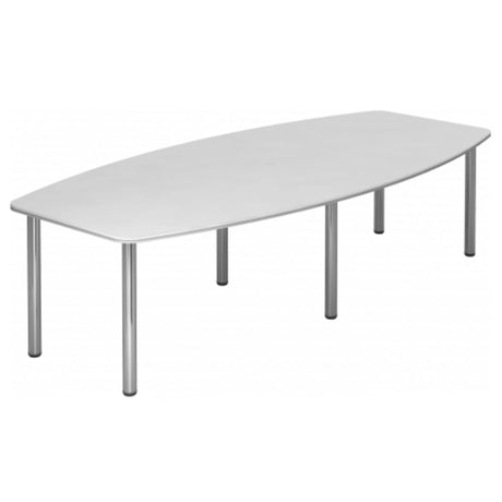 Tavolo da conferenza ovale KARAT 28 C con piano bianco e gambe cromate di hjh OFFICE PRO