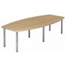 Tavolo da conferenza KARAT 28 C in effetto rovere con piano ovale e quattro gambe cromate di hjh OFFICE PRO