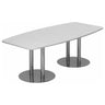 Tavolo da conferenza bianco KARAT S 22 C con due gambe a colonna cromate di hjh OFFICE PRO