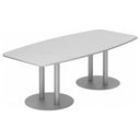Tavolo da conferenza bianco KARAT S 22 S con gambe a colonna argentate di hjh OFFICE PRO