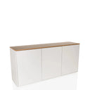 Madia KELO S in bianco con un piano color rovere e tre ante di hjh LIVING