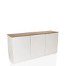 Madia KELO S in bianco con un piano color rovere e tre ante di hjh LIVING
