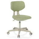 Sedia girevole per bambini KID CLASSIC con rivestimento in tessuto verde e base beige su ruote di hjh OFFICE