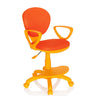Sedia girevole per bambini KID COLOUR arancione con schienale in rete, braccioli e poggiapiedi di hjh OFFICE