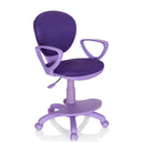 Sedia girevole per bambini KID COLOUR lilla con rivestimento in rete, braccioli e poggiapiedi di hjh OFFICE