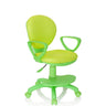 Sedia girevole per bambini KID COLOUR verde con braccioli e base a stella con ruote di hjh OFFICE