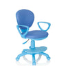 Sedia girevole per bambini KID COLOUR blu con rivestimento in rete, braccioli e poggiapiedi di hjh OFFICE
