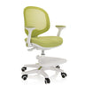 Sedia per bambini KID ERGO verde con struttura bianca, braccioli e poggiapiedi di hjh OFFICE