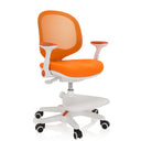 sedia per bambini KID ERGO in arancione con struttura bianca e poggiapiedi integrato di hjh OFFICE