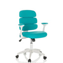 Sedia girevole per bambini KID ERGOLINO W blu con struttura bianca e cinque rotelle di hjh OFFICE