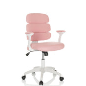 Sedia girevole per bambini KID ERGOLINO W rosa con braccioli bianchi e base a stella bianca di hjh OFFICE