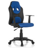 Sedia girevole per bambini KID GAME AL in nero-blu con due braccioli e rotelle di hjh OFFICE
