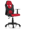 Sedia girevole per bambini KID GAME AL in nero-rosso con braccioli e rotelle di hjh OFFICE