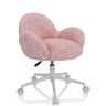 Sedia girevole per bambini KID TEDDY rosa con rivestimento soffice e base a stella bianca con ruote di hjh OFFICE